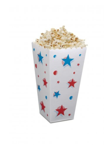 Popcorn Kutusu Yıldız Desenli Orta Boy